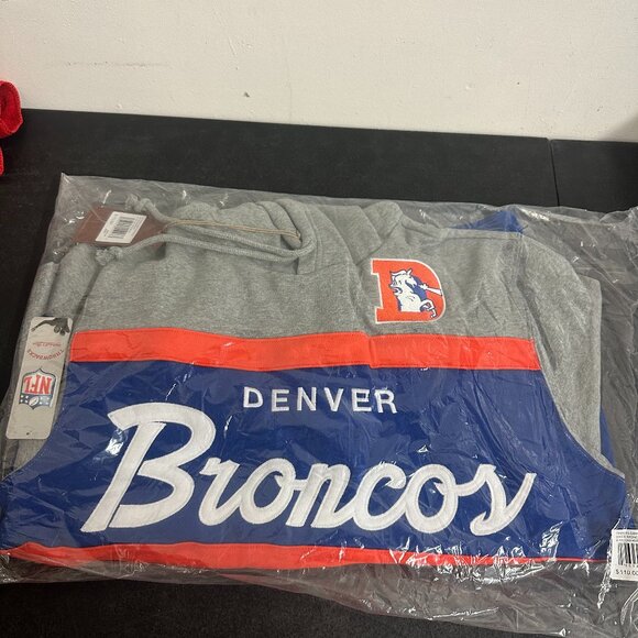 Mitchell And Ness Throwbacks Hoodie Denver Bronco Hoodie Medium - Picture 1 of 5